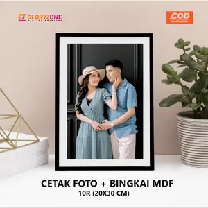 CETAK FOTO 10R (20X30 CM) + BINGKAI PAPAN MDF Minimalis Modern Anti Pudar & Luntur
