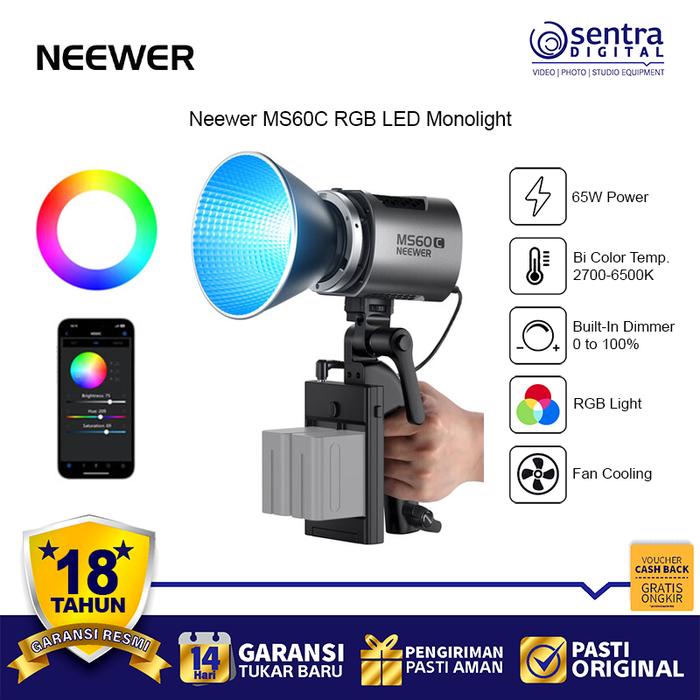 Gambar NEEWER MS60C RGB LED Video Light Monolight with Aplikasi App Control Warna Akurat Ringkas Efektif Pencahayaan Studio Foto Video Streaming Fotografi Videografi Live Broadcast X01 dari Sentra Digital Kota Administrasi Jakarta Barat Tokopedia