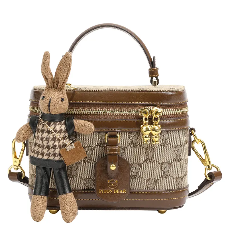 Túi đeo chéo đeo vai cốp cầm tay dự tiệc xinh xắn Bag Nữ túi đeo túi cốp - Màu nâu, kích cỡ 18x15x7cm