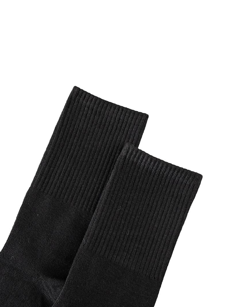 Product Introduction of Men's 5 Pairs Solid Crew Socks, Low Cut Comfy Breathable Mid-calf Socks for Daily Wear, Men's Socks & Hosiery for All Seasons 5