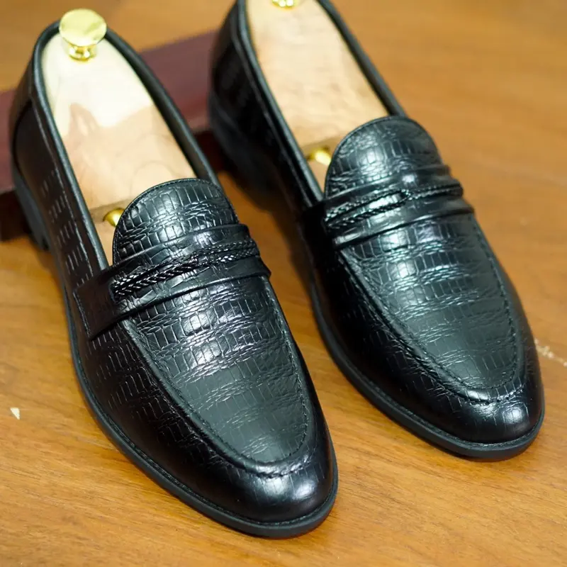 Giầy nam da bò vân sần bắp I Mã GHA006I Bảo hành 12 tháng I Mũi Tròn I Đế cao su I Shoes GiàY 7
