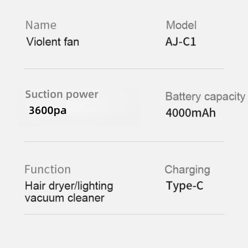 Handheld Vacuum Cleaner, Portable Cordless Blow-suction Integrated Vacuum Cleaner, Three Speed Regulation Brushless Motor Vacuum Cleaner 8