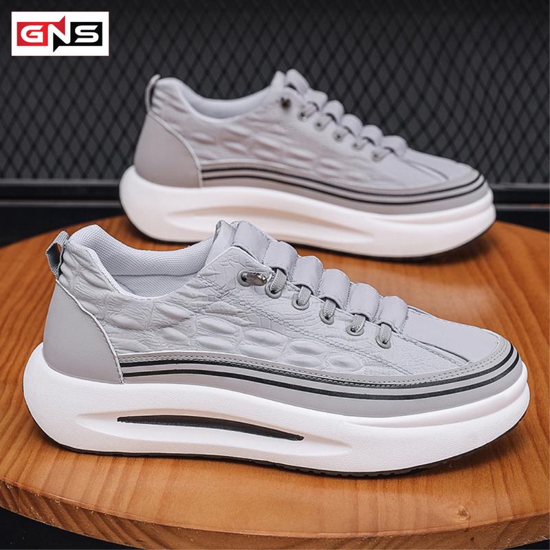 Giày Nam Store GNS - 184, Giày Sneaker Nam Chất Liệu Da Phối Vải Lụa Giày Lười Nam Tăng Chiều Cao Vải Thoáng Khí Shoes Đế Bằng