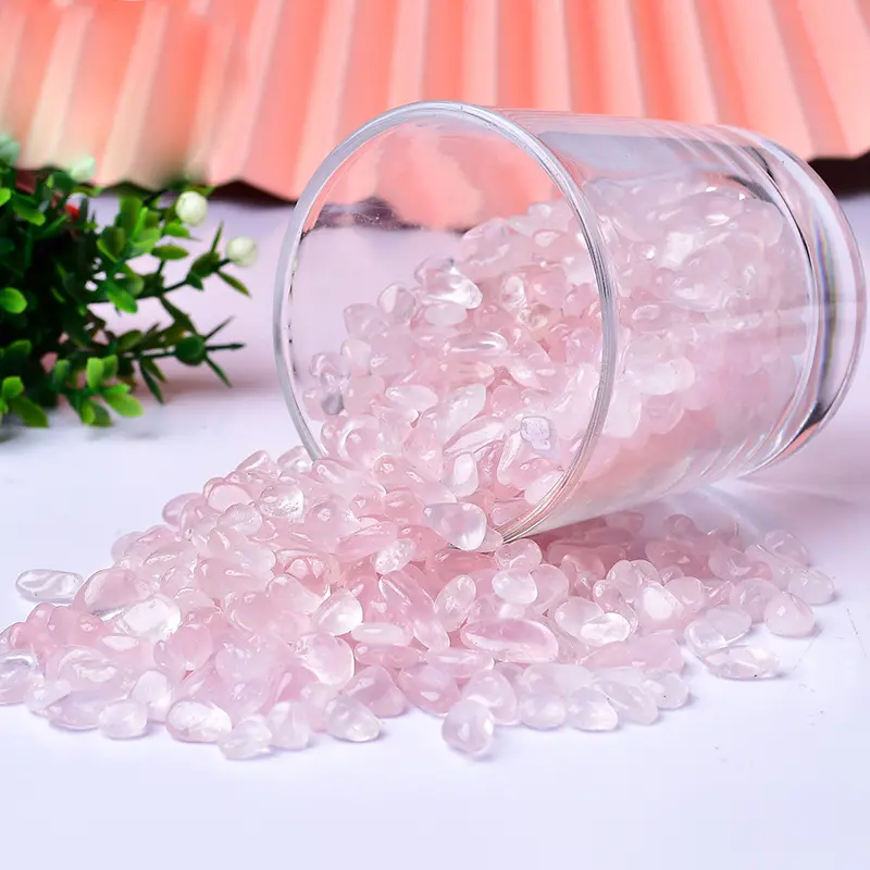 Đá Thạch anh Hồng vụn phong thủy tự nhiên May Mắn Tài Lộc
