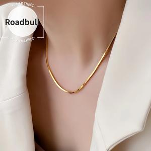 ROADBULLステンレス作るネックレス,シンプルな四角形スネークボーンチェーン,色褪せたせたせや酸性化なし,男女兼用特殊チェーン,ヒップホップスタイルのシンプルなペンダントチェーン.