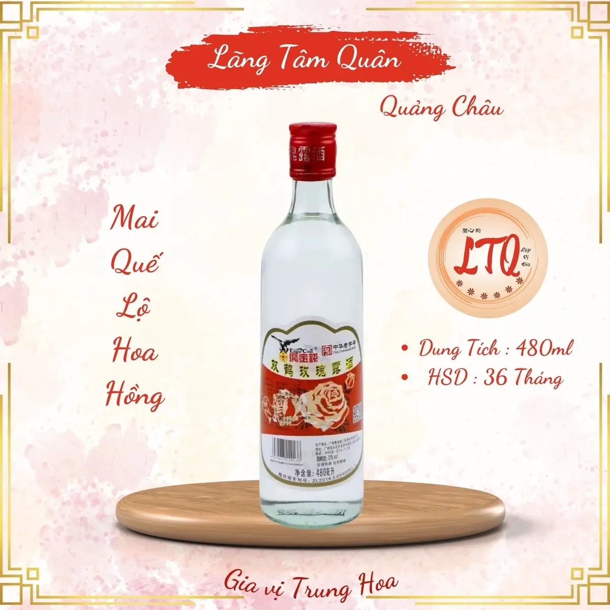CHAI MAI QUẾ LỘ HOA HỒNG NHẬP KHẨU 480ML