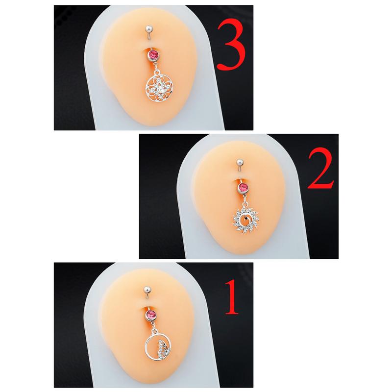 Product Introduction of Belly Button Studs Stainless Steel Zirconia Piercing Jewelry 5