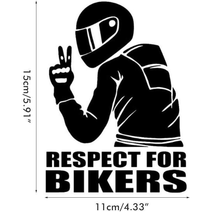Motorcycle Reflective Sticker, Respect for Cyclists Reflective Sticker Decal Car Stickers Fashion Car Decoration Sticker (Multicolor) 1