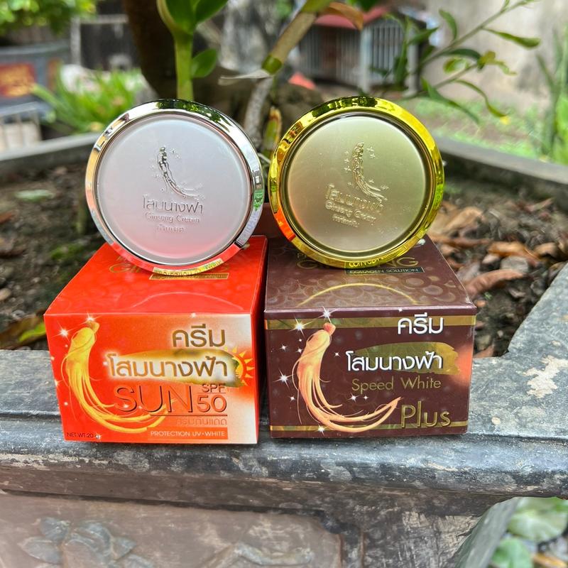 Bộ kem sâm  gensing thái Lan dùng cho da nám, tàn nhang ( kem ngày + kem đêm) Nữ Làm Đẹp Da Chăm Sóc Da Kem Face Massage 2