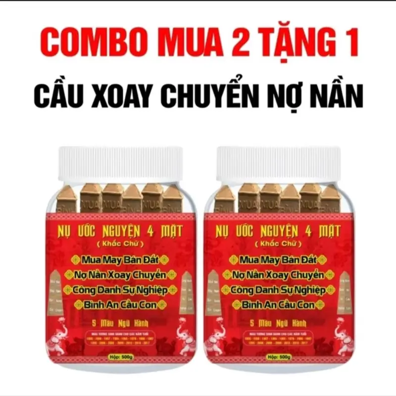 [ mua 2 tặng 1 ] NỤ ƯỚC NGUYỆN 4 MẶT MAY MẮN THU HÚT TÀI LỘC 1