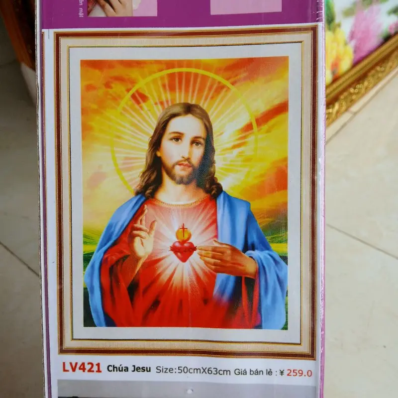 Product Introduction of Tranh đính đá , Tranh thêu CHÚA GIÊ SU LV421 , LV3424 5