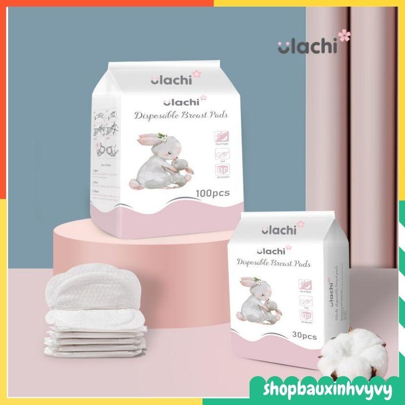 (Bịch 100 miếng) Miếng lót thấm sữa Ulachi cao cấp siêu mỏng, siêu thấm, siêu dính, an toàn cho da mẹ