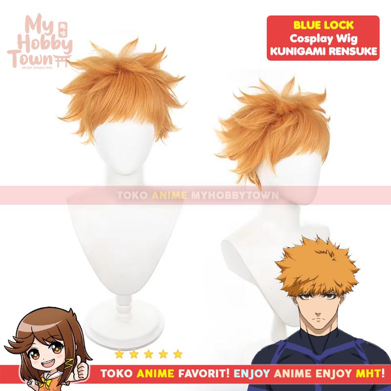 Wig Cosplay Anime Blue Lock : Kunigami Rensuke Rambut Palsu 0