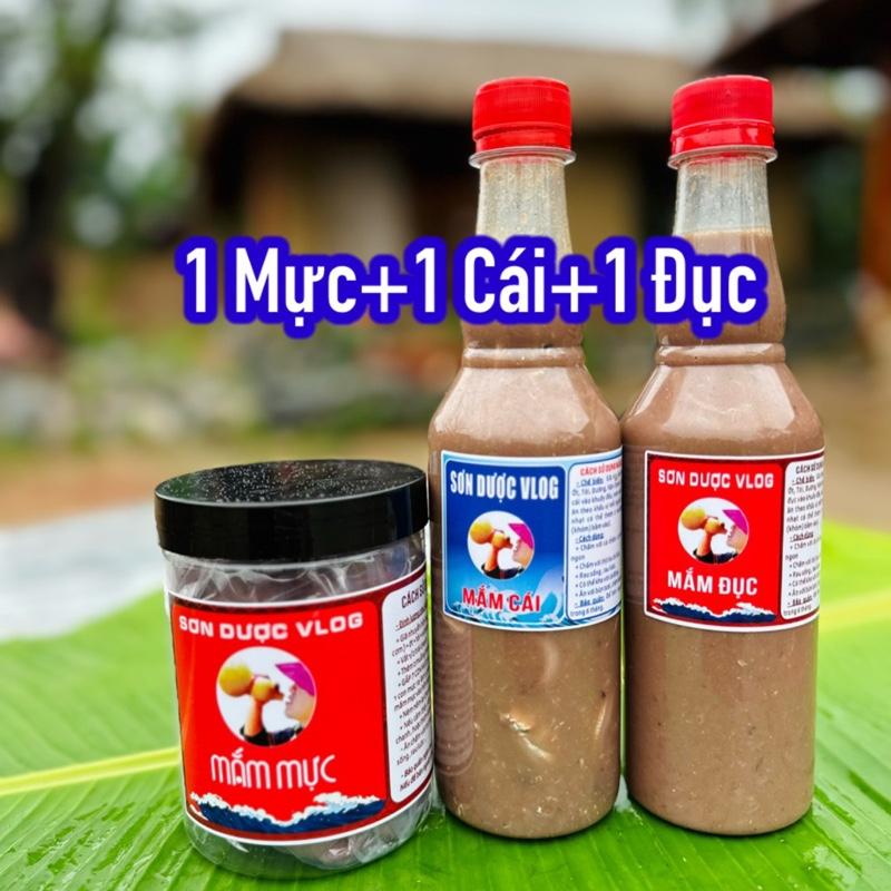  Combo 1,5KG : 1 mắm Mực+1 mắm Cái +1 mắm Đục 