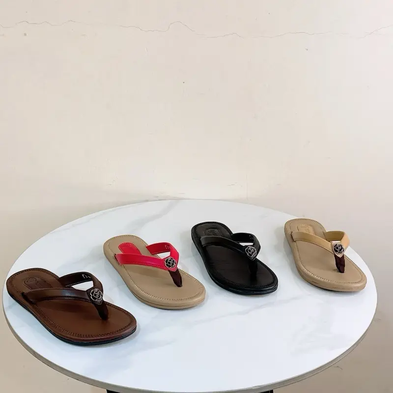 Giày dép trà my - Dép kẹp da  khóa bông - size 36-40- phong cách trẻ trung, đơn giản , thanh lịch 5