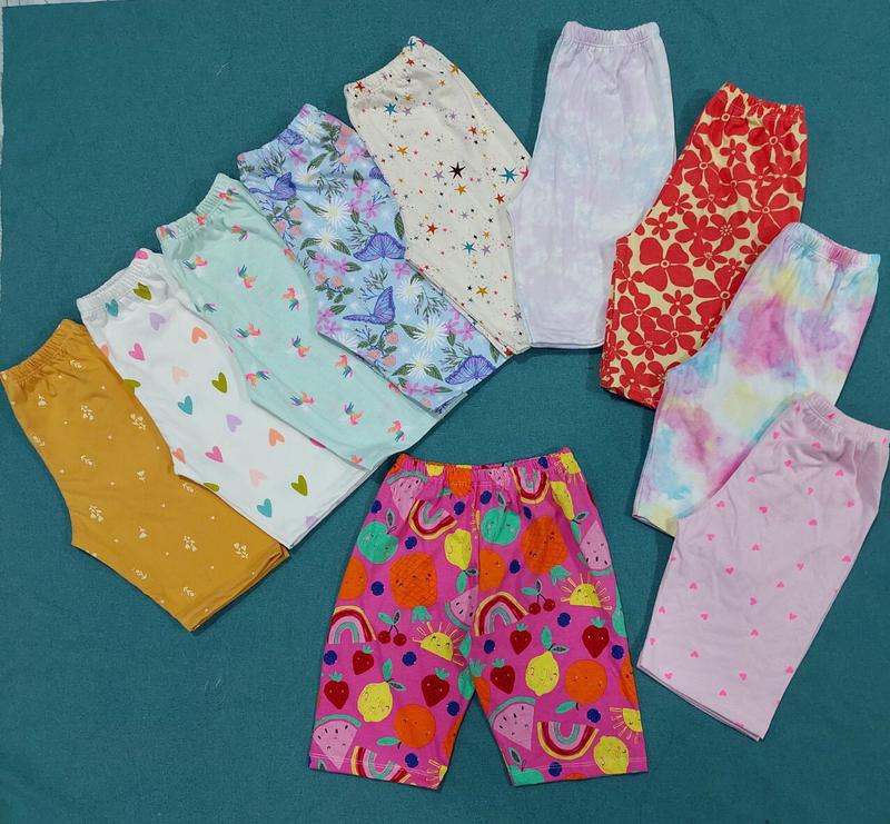 Set 10 Quần Legging Lửng Bé Gái Họa Tiết Xinh Xắn Vải Thun Cotton Mềm Mát Phom Thoải Mái Ko Ôm