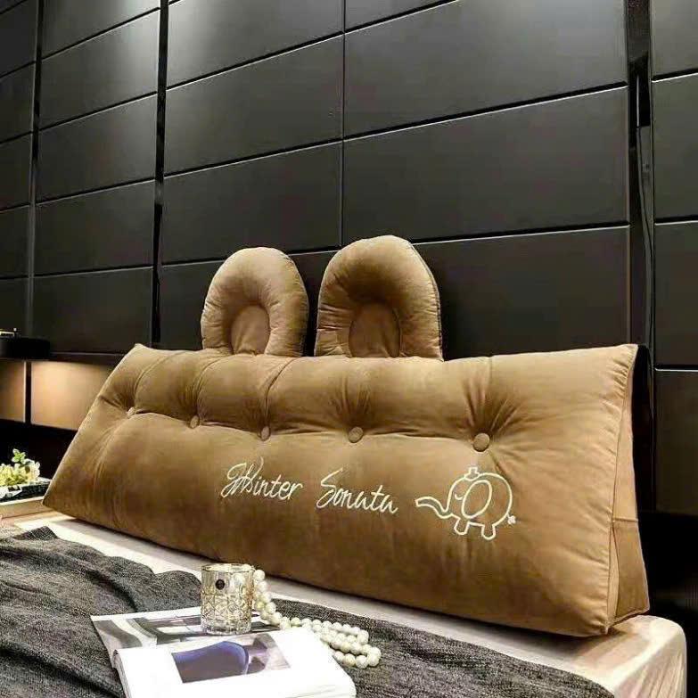  Gối Tựa Đầu Giường - Gối Kê Đầu Giường Trang Trí Phòng Ngủ HÌnh Tai Thỏ 2 Size 1m5 và 1m8 