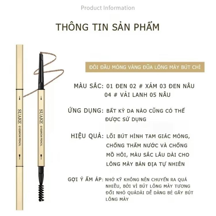 Bút chì lông mày hai đầu vàng nhỏ Trang Điểm Mỹ Phẩm，  phấn kẻ chân mày carslan 7