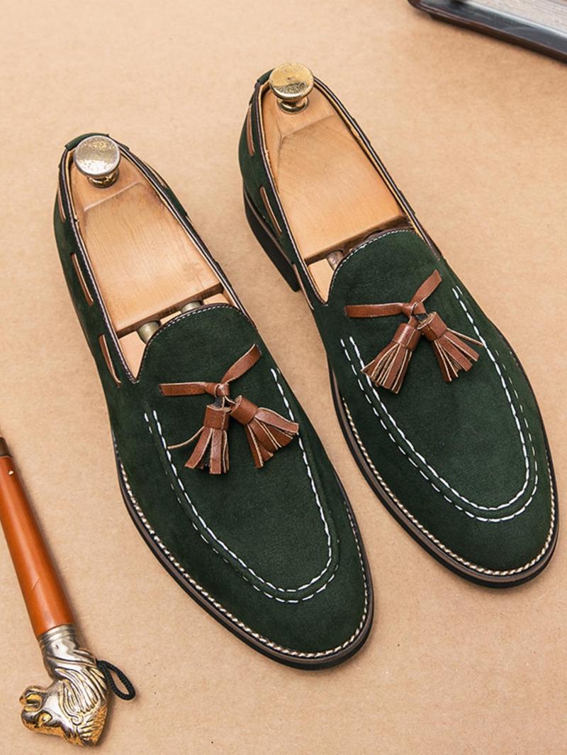 Product Introduction of Men's Business Style Solid Color Tassel Decor Dress Shoes, Fashionable Comfortable Loafers for Work Office, Male All-match Shoes for Daily Wear 6