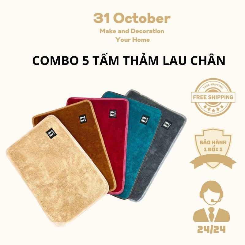 Combo 5 Thảm Lông Cừu Len Mịn Chống Trơn Trượt Kích Thước 40x60cm - Thương hiệu uy tín