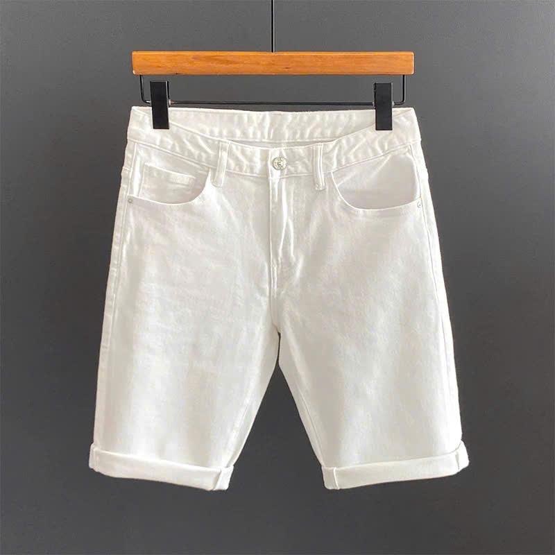 QUẦN SHORT JEAN NAM TRẮNG TRƠN BOY PHỐ CHẤT COTTON KHÔNG CO DÃN MÃ QS7V221 Menswear Có Túi