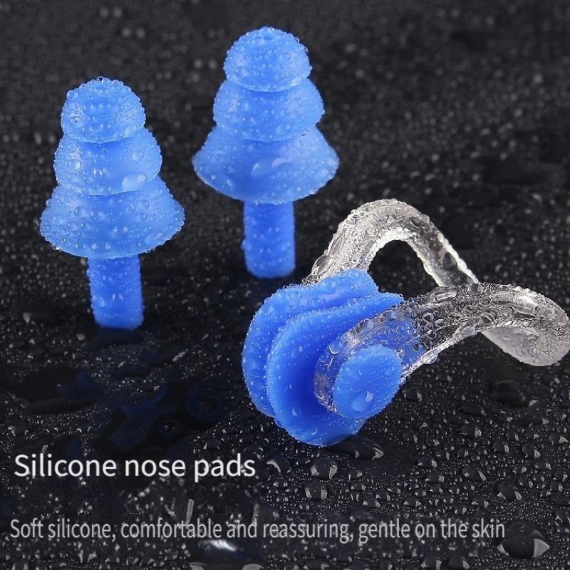 Professional Swimming Equipment Set, 3 Counts/set Portable Waterproof Swimming Earplugs & Nose Clip, Swimming Accessories for Men & Women 4