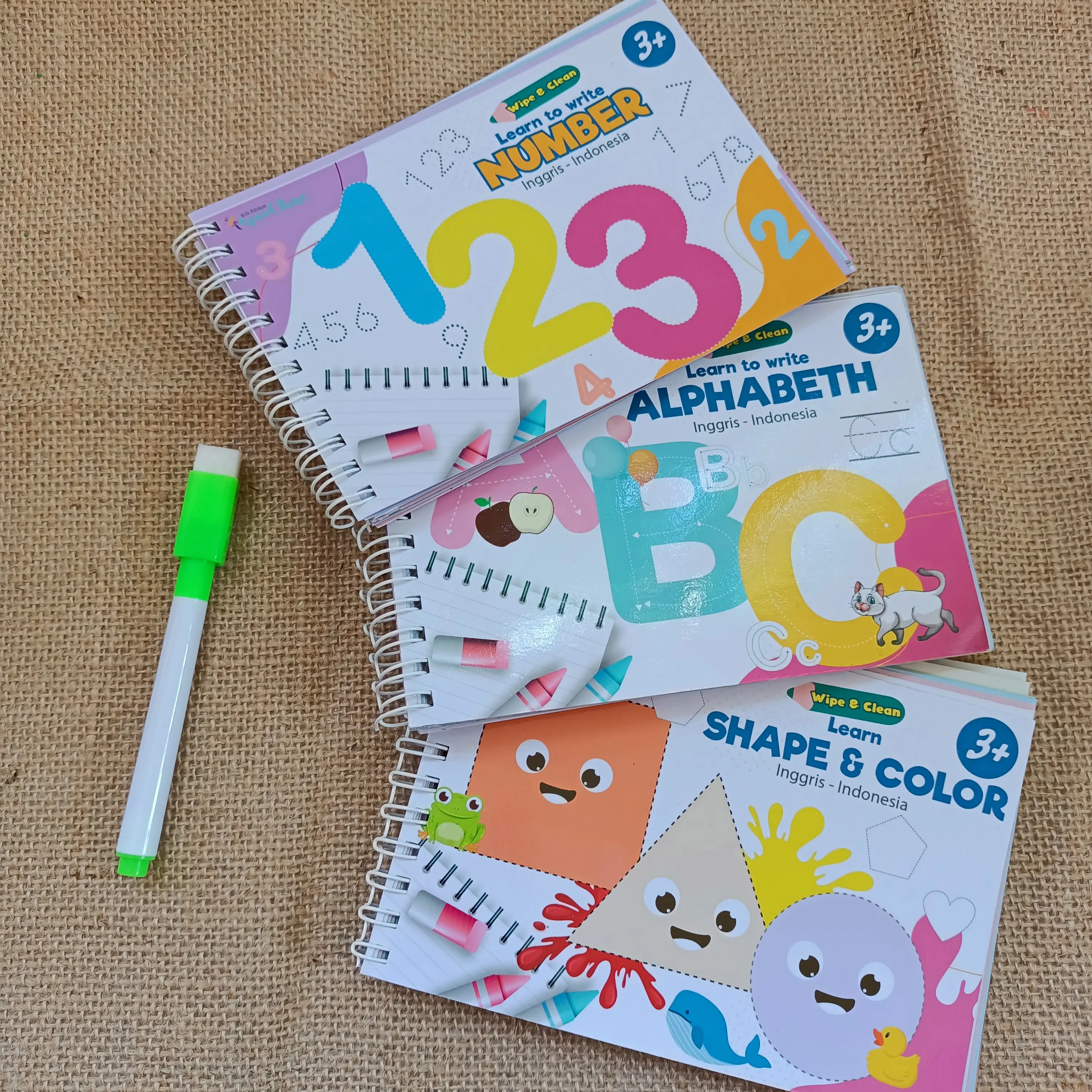 Mini Book Buku Pengenalan Anak Bayi Bilingual Mengenal Angka Huruf Warna Hijaiyah mainan edukasi