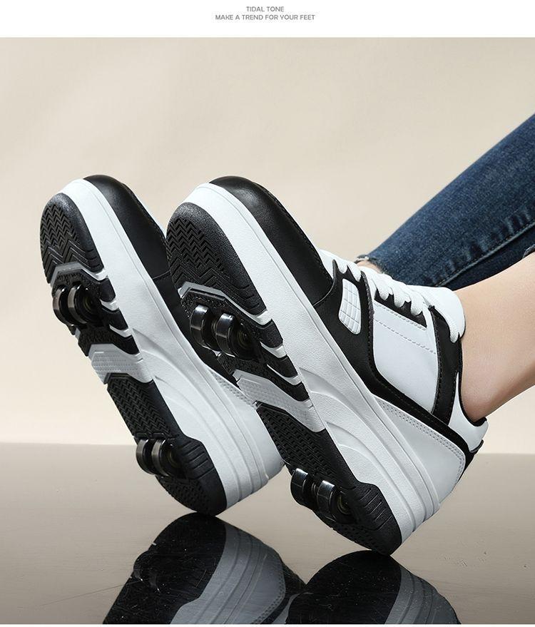Product Introduction of 2024 Cheap Children Heelys Girls Four-Wheel Storm Skates 6 to 12 Years Old Double-Wheel Invisible Shrink Student Version 9