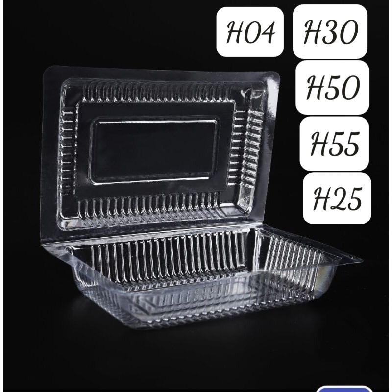 100/300 hộp nhựa pet trong H30,H50,H55,H04,H25 đựng bánh su kem