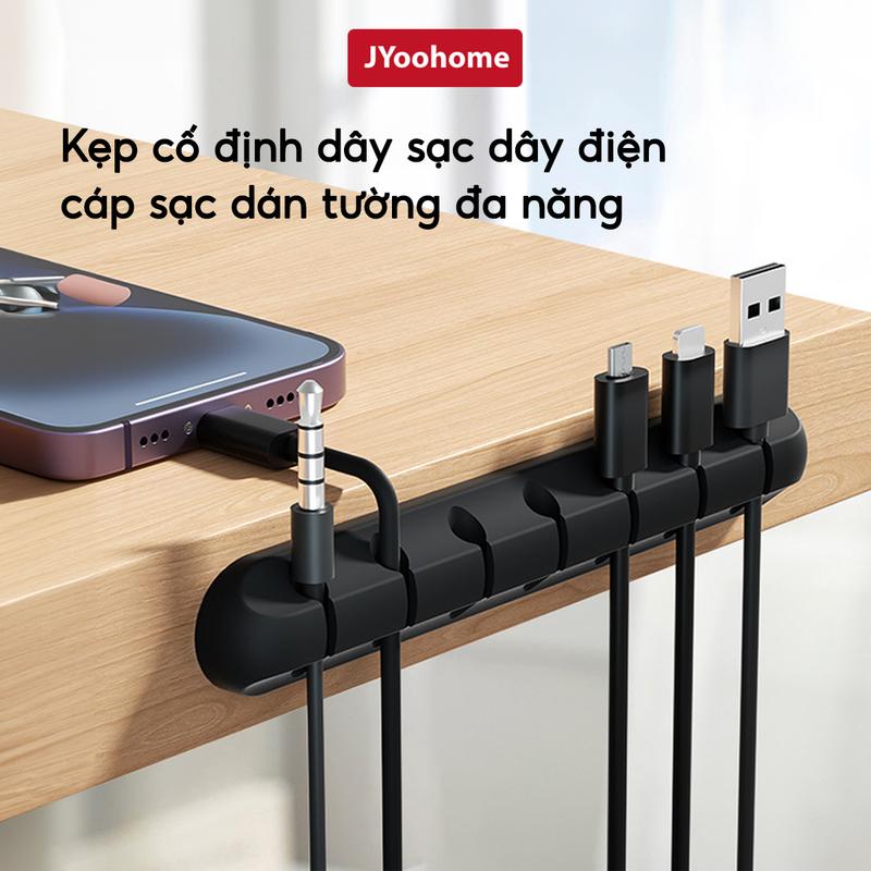 COMBO 5 Đế Dán Kẹp Cố Định Chống Rối Dây Cáp Sạc Chuột Bàn Phím Tai Nghe Laptop Máy Tính SMTech