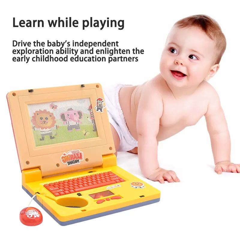 Mainan Laptop Anak Alat Bantu Belajar Learning Machine Notebook Laptop Mainan Edukasi Anak Laptop Mainan Mini/ Laptop Edukasi Anak Variasi Musik Inggris Kartun Bergerak Plastik Led Toy 6