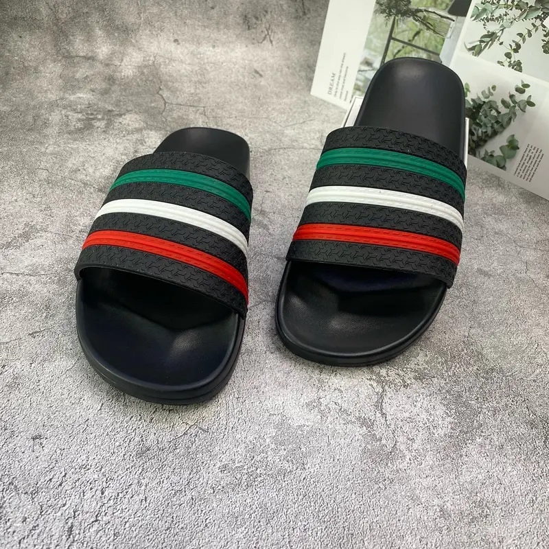 Dép quai ngang sọc 3 màu trẻ trung   Đế Bằng Slipper 3