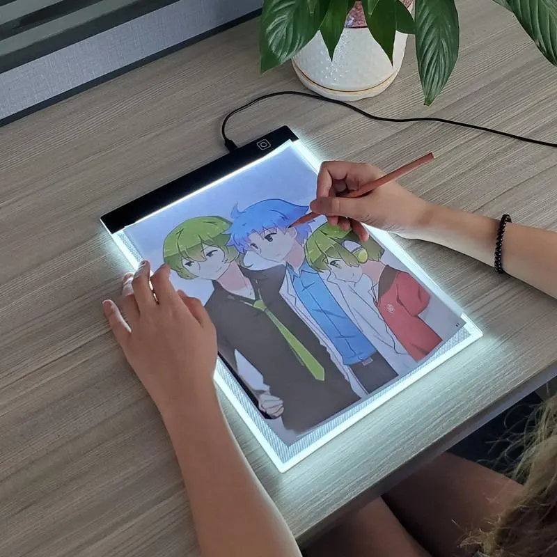 Transparent A5 Tablet Drawing Light Toy, 1 Count Three-level Dimming Drawing Copy Pad Board, Doodle Painting Drawing Supplies for Boys Girls Gift, Girls Birthday Gift, Christmas Gift