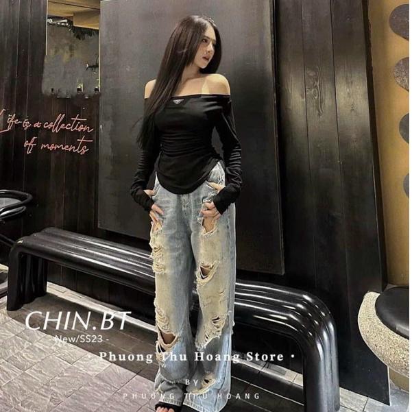 Áo trễ vai nữ tay dài nhún sườn eo 2 bên, áo thun bẹt vai thun mát tôn dáng mặc thu đông G417 Top Women TOP 2025 3