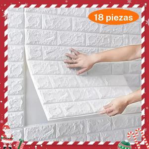 6pcs/18pcs Azulejo autoadhesivo con textura de mármol 3D, Papel tapiz decorativo de color sólido para fondo vintage para cocina, sala de estar en casa