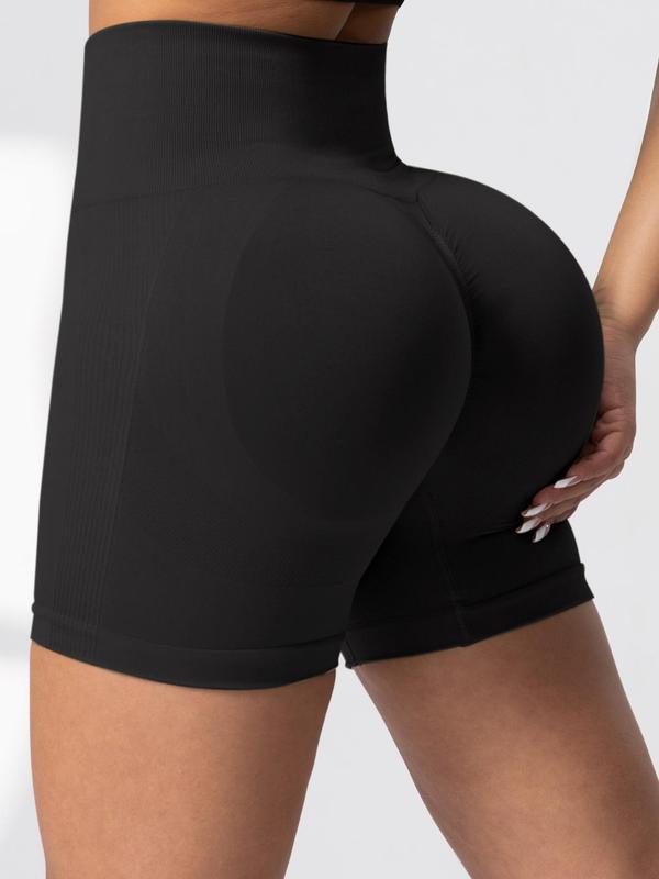 Women's Solid High Waist Biker Shorts, Casual Comfy Breathable Skinny Shorts for Yoga Gym Workout, Ladies Summer Bottoms, Activewear 8