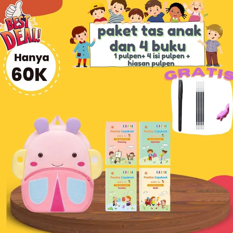 MSS (COD) Tas Ransel Anak Karakter Hewan Anak Bayi Tas Punggung Fashion Tas Ransel Anak sekolah TK SD Karakter Bag Backpack Mini Motif Cartoon Cute cod Murah Fashion 6