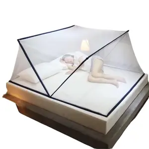 Kelambu Lipat Jumbo Persegi Kotak Bawah Bolong Super King 160x190 135x190 Rangka Baja Kuat Fleksibel Anti Patah Kain Polyester Mudah Dilipat Praktis untuk Penggunaan di Atas Kasur