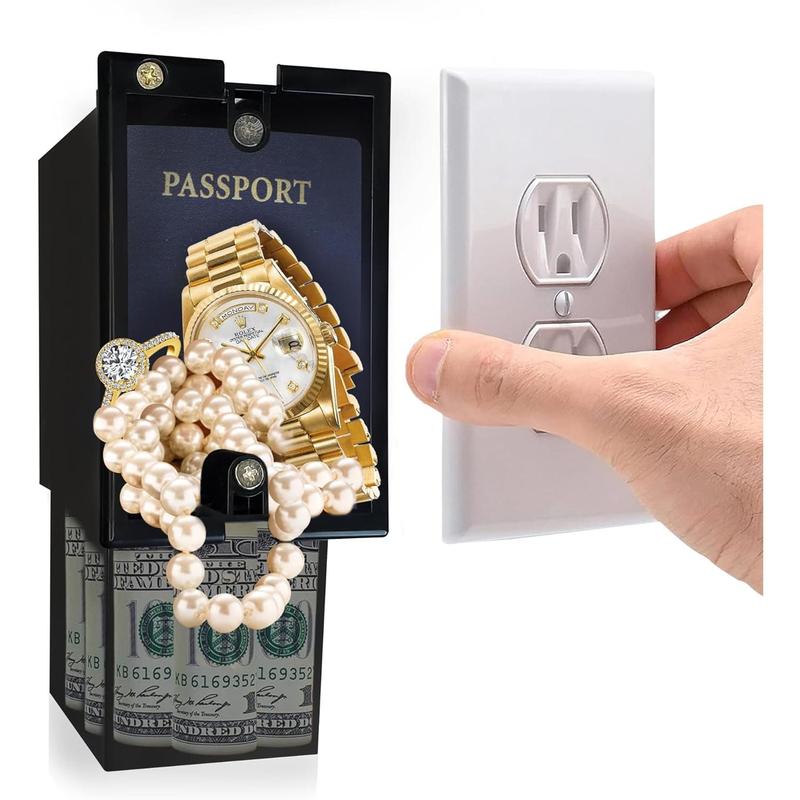 Electrical Socket Safe Electrical Outlet Wall Safe (Simple Install, Magnetically Attaches ...