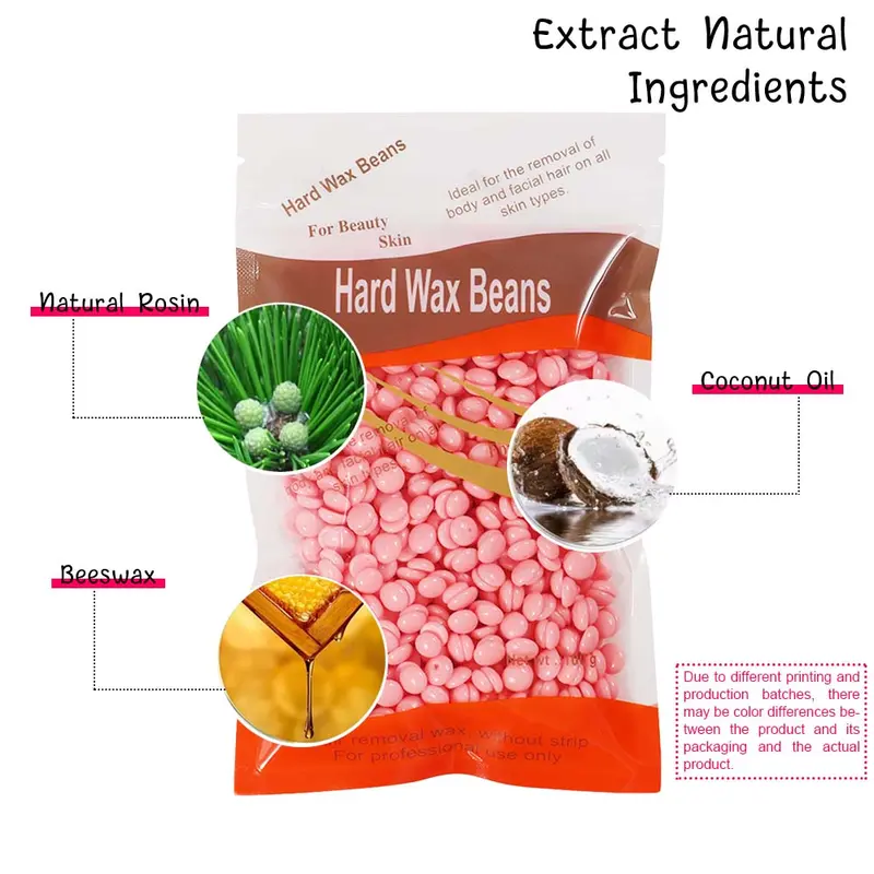 Hard Wax Beans, 3 Packs Hair Removal Wax Beads, Wax Heater Accessories for All Face Body Parts, Painless Hair Removal Products for Women & Men 5