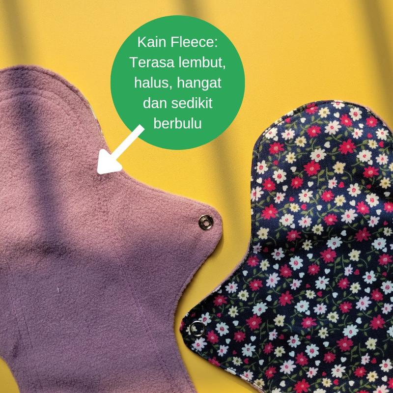 Pembalut Kain Cuci Ulang Bahan Fleece I Ramah Lingkungan l Pembalut Kain Sehat I Anti Bocor I Menstrual Pads Reusable Menspad 2