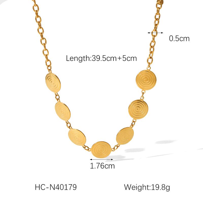 Product Introduction of Threaded Ring Stainless Steel Necklace Women's Non-Fading Titanium Steel Bracelet 18K Gold Fashion Earrings Jewelry jewellery  set 4