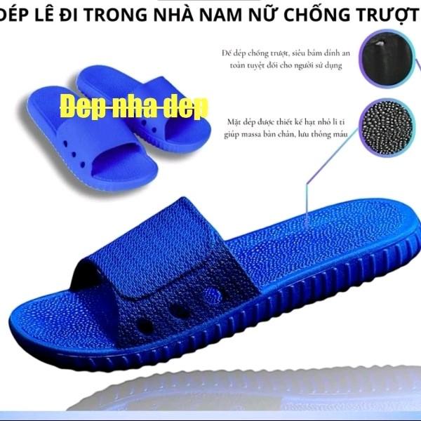 (tăng 1 size)Dép đi trong nhà đa màu sắc , đúc cao su non nguyên khối êm , đế thiết kế chống trơn trượt Slipper Nữ Dép Lê 1