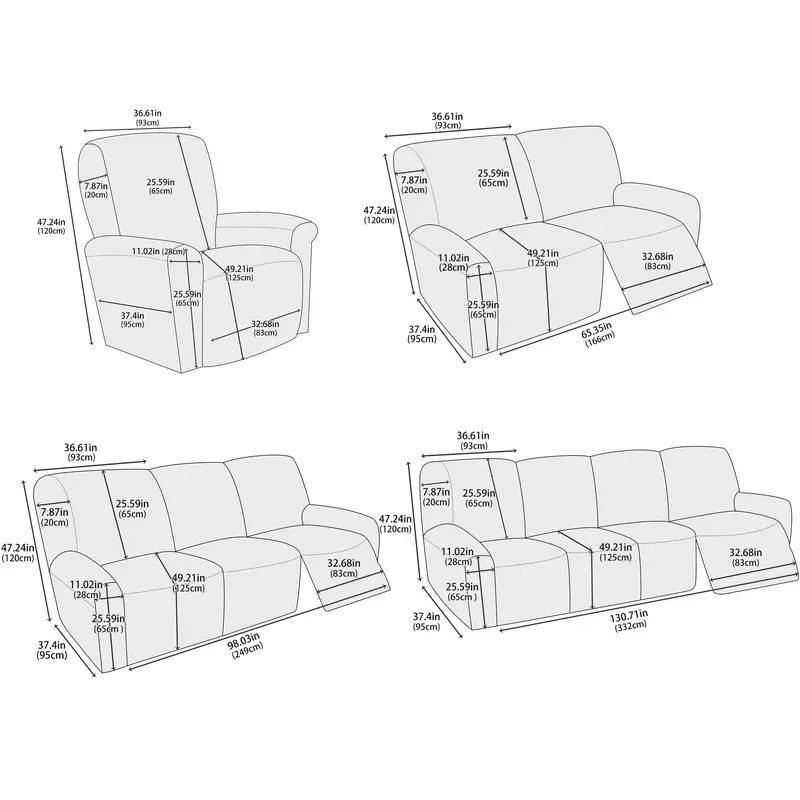 Solid Color Sofa Cover, 1 Set 1/2/3/4 Seater Sofa Slipcover with Side Pocket, Soft & Durable Sofa Cover for Home Decor【Only Sofa Cover】 1