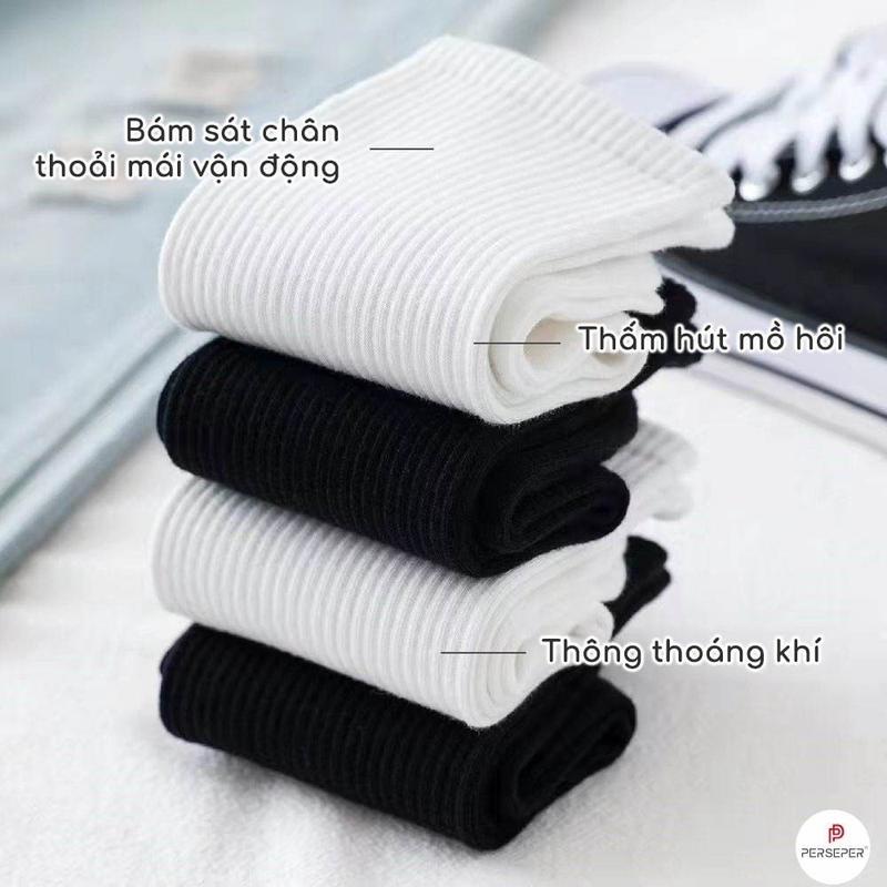 Product Introduction of Tất Thời Trang Trắng Đen, Vớ Cổ Ngắn Nam Nữ Vải Cotton Dày Vừa, Chất Liệu Cotton Thoáng Mát Khử Mùi 22