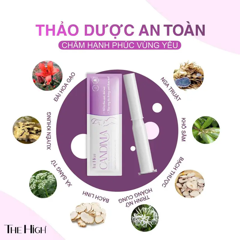 Dung Dịch Vệ Sinh Phụ Nữ CANDIMA Thehigh Dạng Gel hổ Trợ Làm Sạch Khử Mùi  Dịu Ngứa Hộp 8 Ống Women 5
