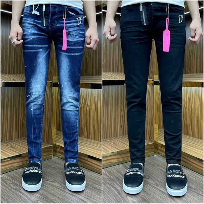 COMBO quần Jeans nam xanh đen trơn khóa lệch d2 bạc đính đùi có bốn cúc