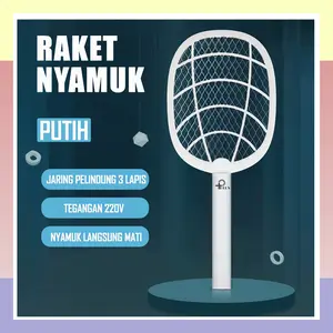 Raket Nyamuk Listrik / Pembunuh Nyamuk Listrik / Mosquito Killer Recharge putih Electronic Mosquito killers