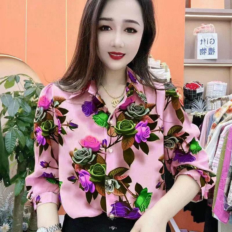 Product Introduction of Áo Sơ Mi In Họa Tiết Mùa Hè, Dành Cho Phụ Nữ Trung Niên, Thời Trang, Dáng Rộng Rãi Và Bó Sát, Áo Cánh Trên Ba Phần Tư, Phong Cách Cho Mẹ, Hàng Mới Về 6