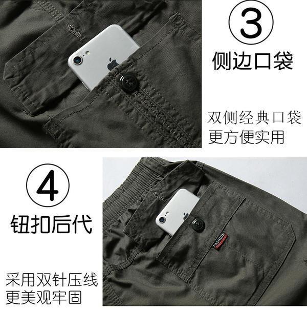 Product Introduction of Summer Men's Casual Middle-Aged Cropped Pants Dad Workwear Shorts Middle-Aged and Elderly Cotton Loose Breeches Thin Pirate Shorts Menswear Lingerie 6